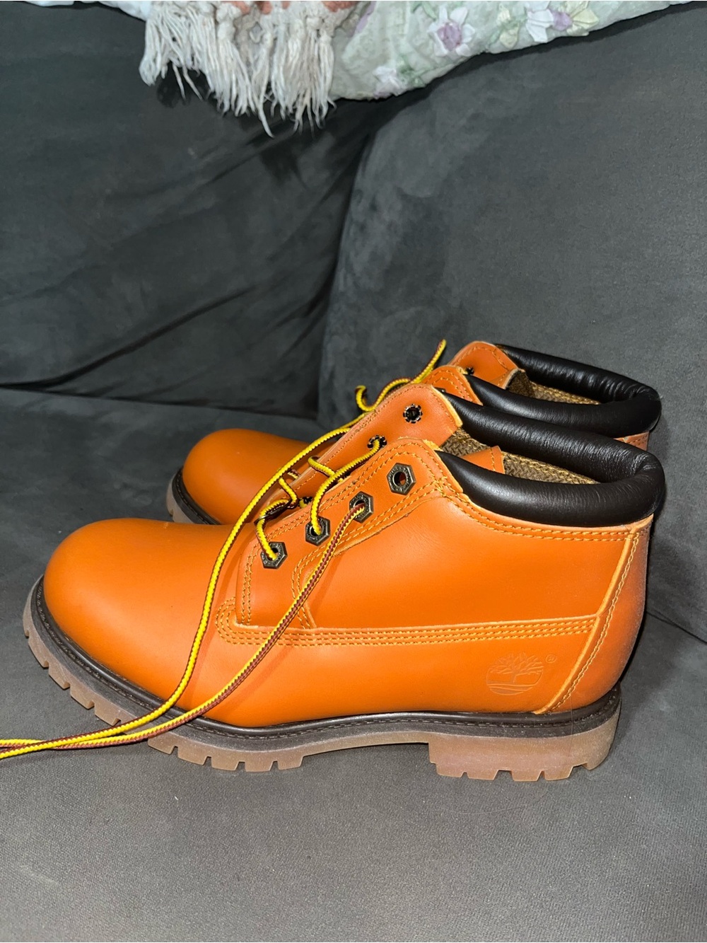 Timberland Waterproof Orange Lace-Up Women's Boots